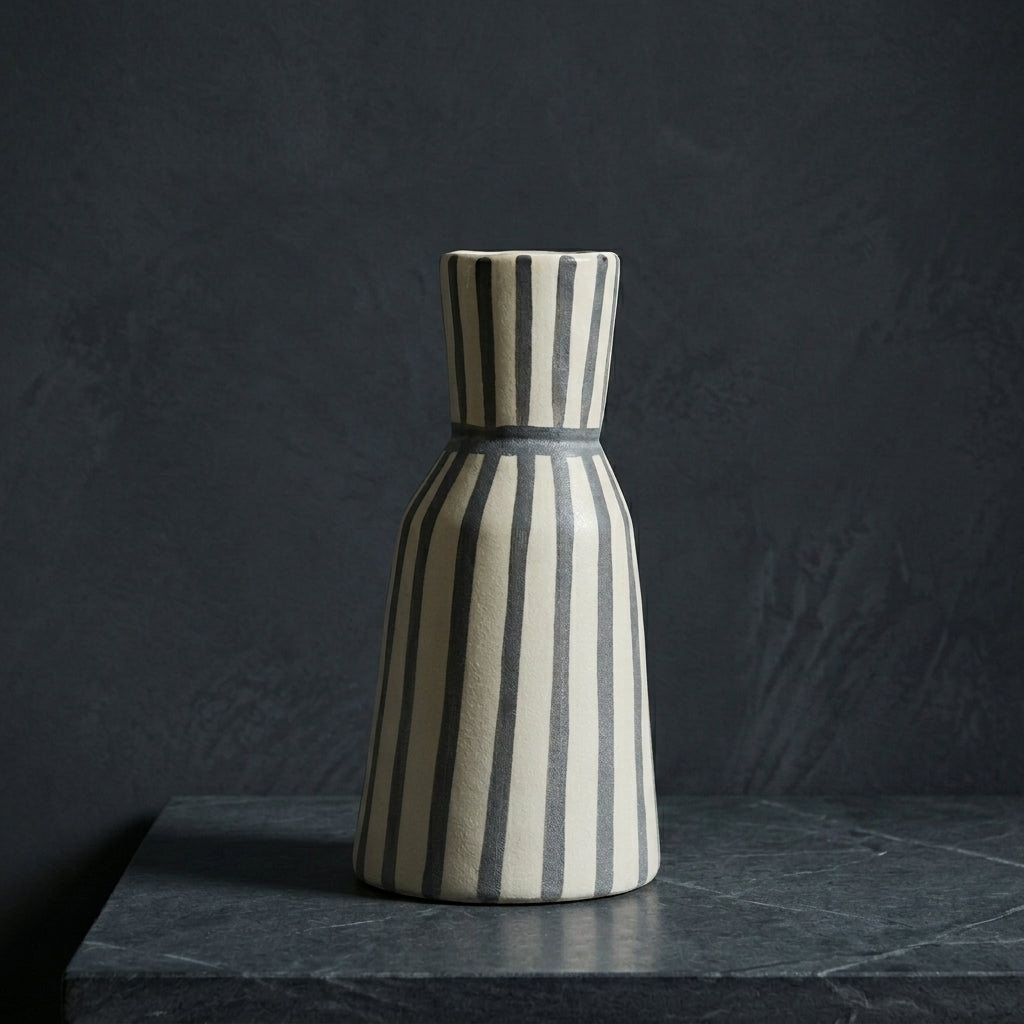 Cream & Grey Ceramic Flower Vase (large)By Zodiya