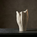 Off-white Textured Ceramic Flower Vase by Zodiya