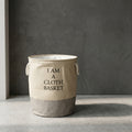 Beige Cloth Laundry Basket by Zodiya