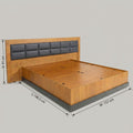 Enora Wooden King Bed with Storage & Leather Headboard by Zodiya