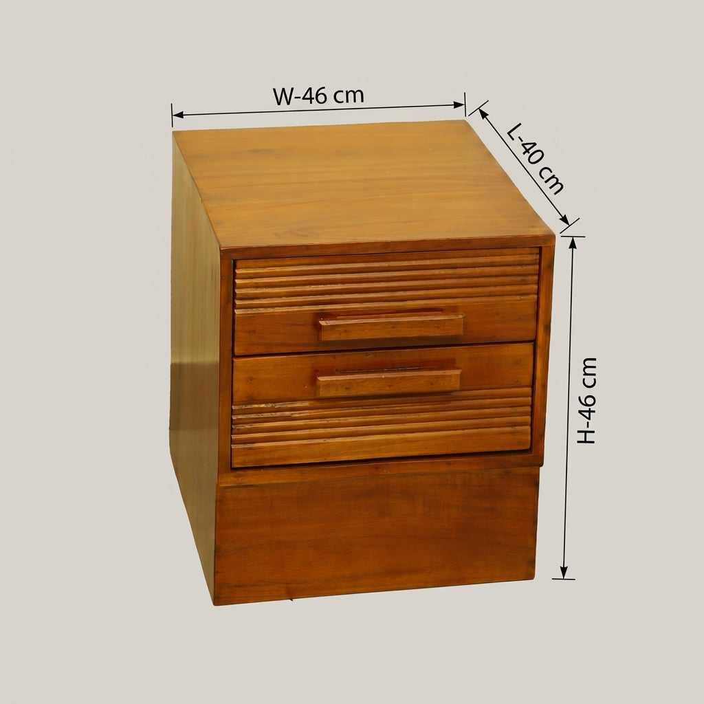 Wooden Bedside with Drawers by Zodiya | Nightstand