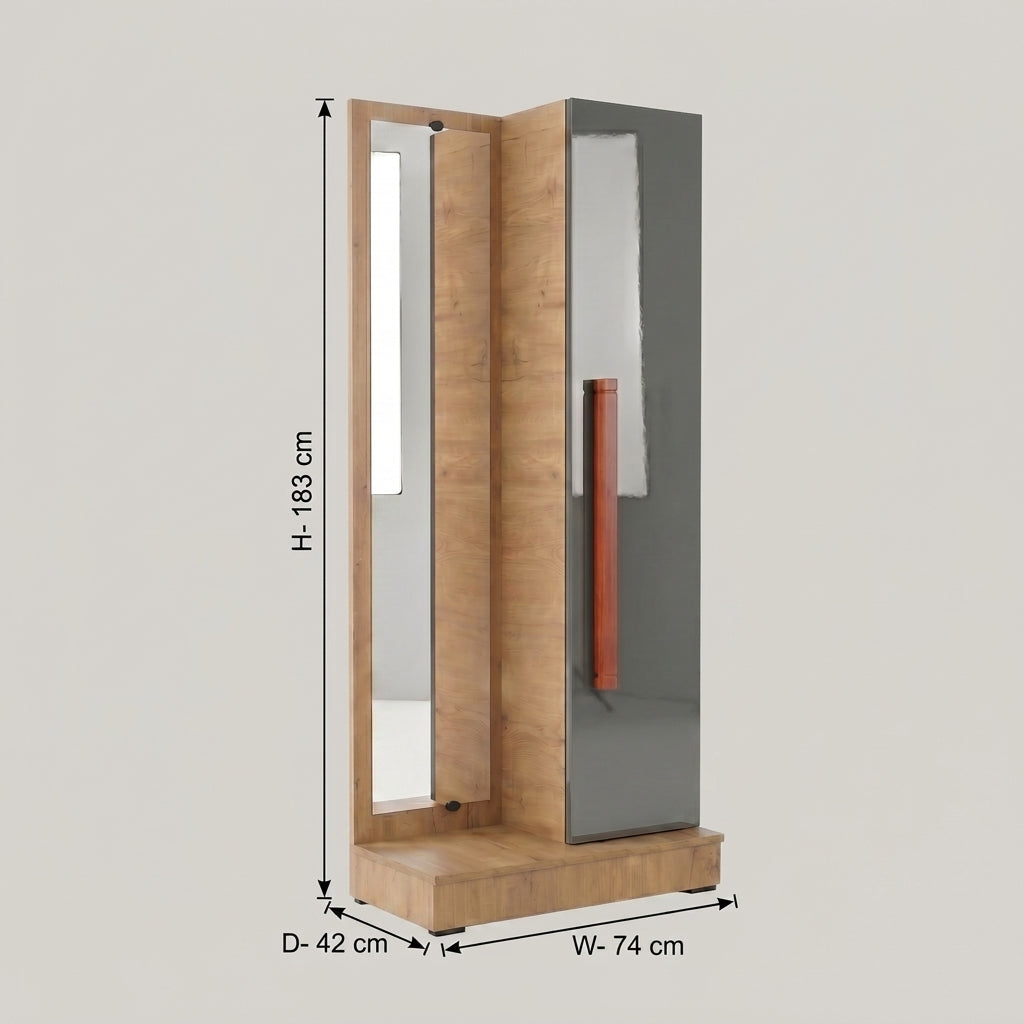 Tall Dressing Table with Mirror & Grey Cabinet by Zodiya