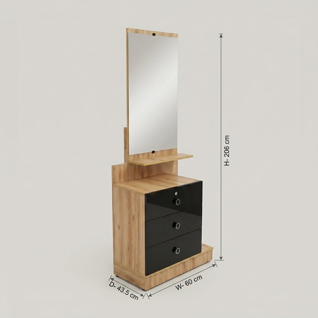 Wooden Dressing Table with 3 Drawers by Zodiya