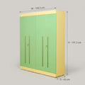 Lormier Engineered Wood Green 4 Door Wardrobe By Zodiya