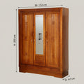 Wooden 3 Door Wardrobe with Mirror By Zodiya