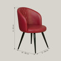 Crimson Red Leather Dining Arm Chair by Zodiya