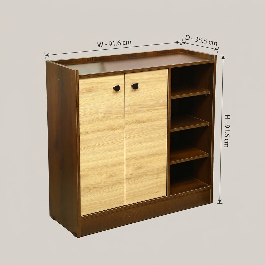 Firenze Wooden Shoe Rack Cabinet with Shelves by Zodiya