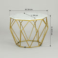 Hexagon Marble Side Table with Gold Metal Frame by Zodiya