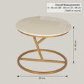 Round White Marble Coffee Table with Gold Base