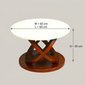 Barcelona Round Mahagony Wood Coffee Table by Zodiya