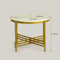 Round Marble Side Table with Gold Base by Zodiya
