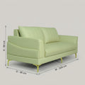 Access Tan Leather 3 Seater Sofa with Gold Legs by Zodiya
