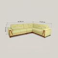 Tesla Beige 5 Seater L-Shape Sectional Sofa by Zodiya