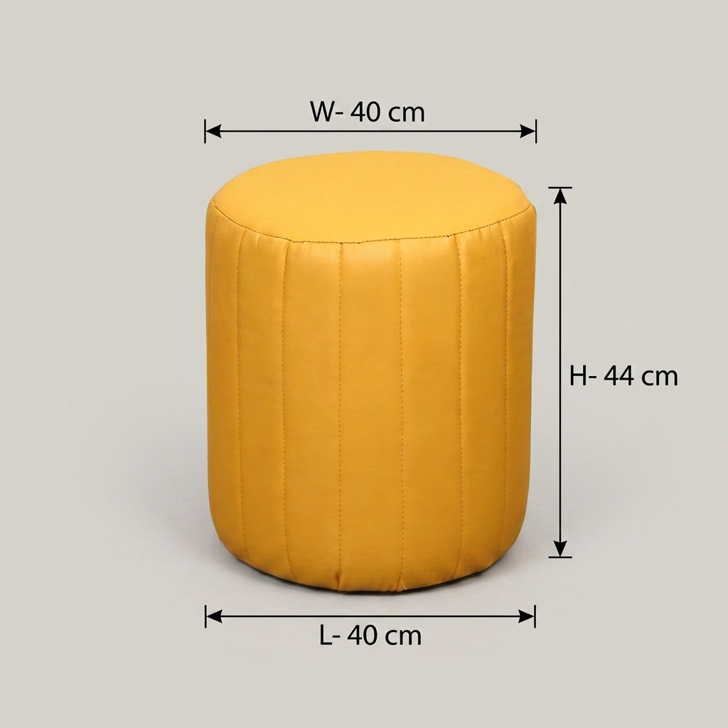 Caltech Leather Ottoman Stool by Zodiya