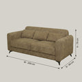 Contoura Taupe Fabric 3 Seater Sofa by Zodiya