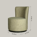 Gito Cream Fabric Rotating Lounge Chair by Zodiya