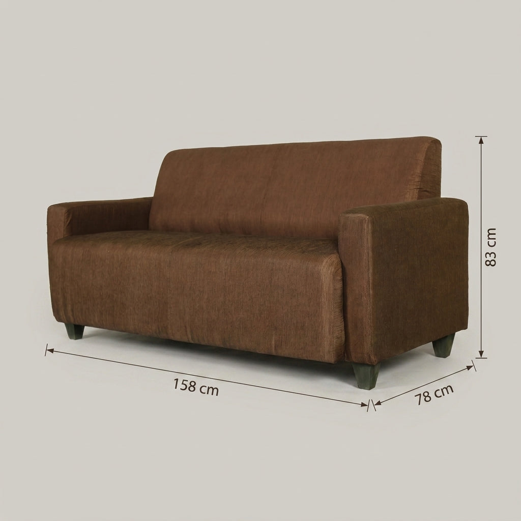 Cospe Brown Fabric 3 Seater Sofa by Zodiya