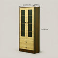 Stilo Beige Glass Door Bookshelf with Drawer By Zodiya
