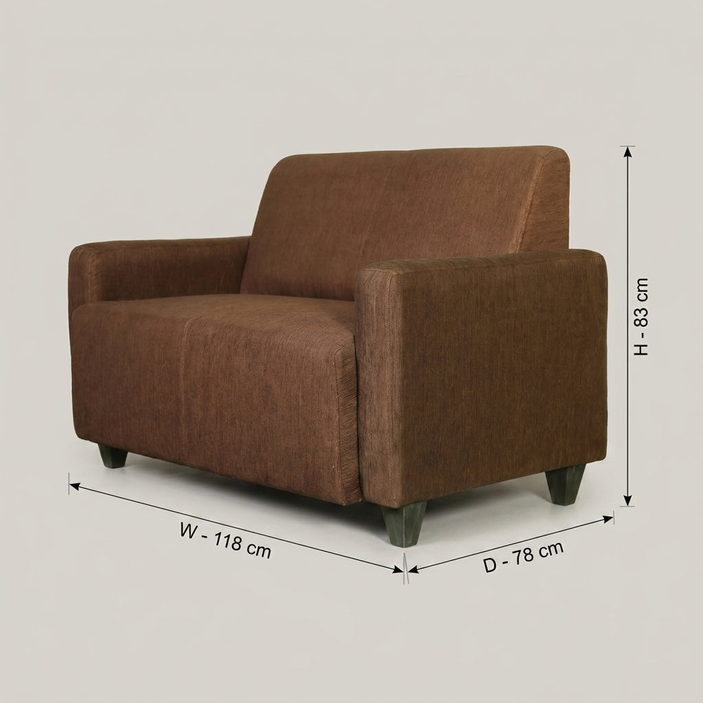 Cospe Brown Fabric 2 Seater Sofa by Zodiya