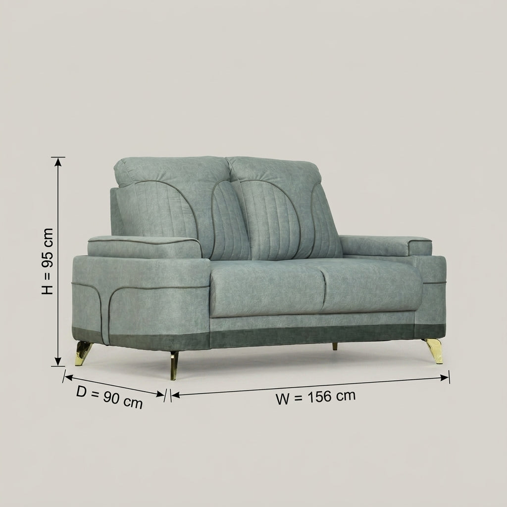 Omega Grey 2 Seater Fabric Sofa by Zodiya
