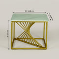 Elegant Square Marble Side Table with Gold Frame by Zodiya