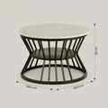 Round Marble Coffee Table with Black Base by Zodiya