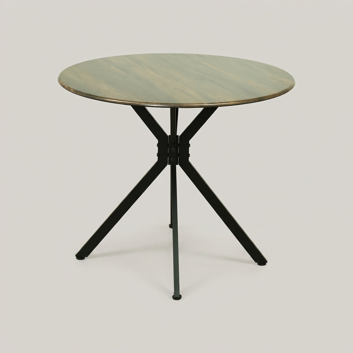 Omaha Round Wood and Metal 4 seater Dining Table by Zodiya