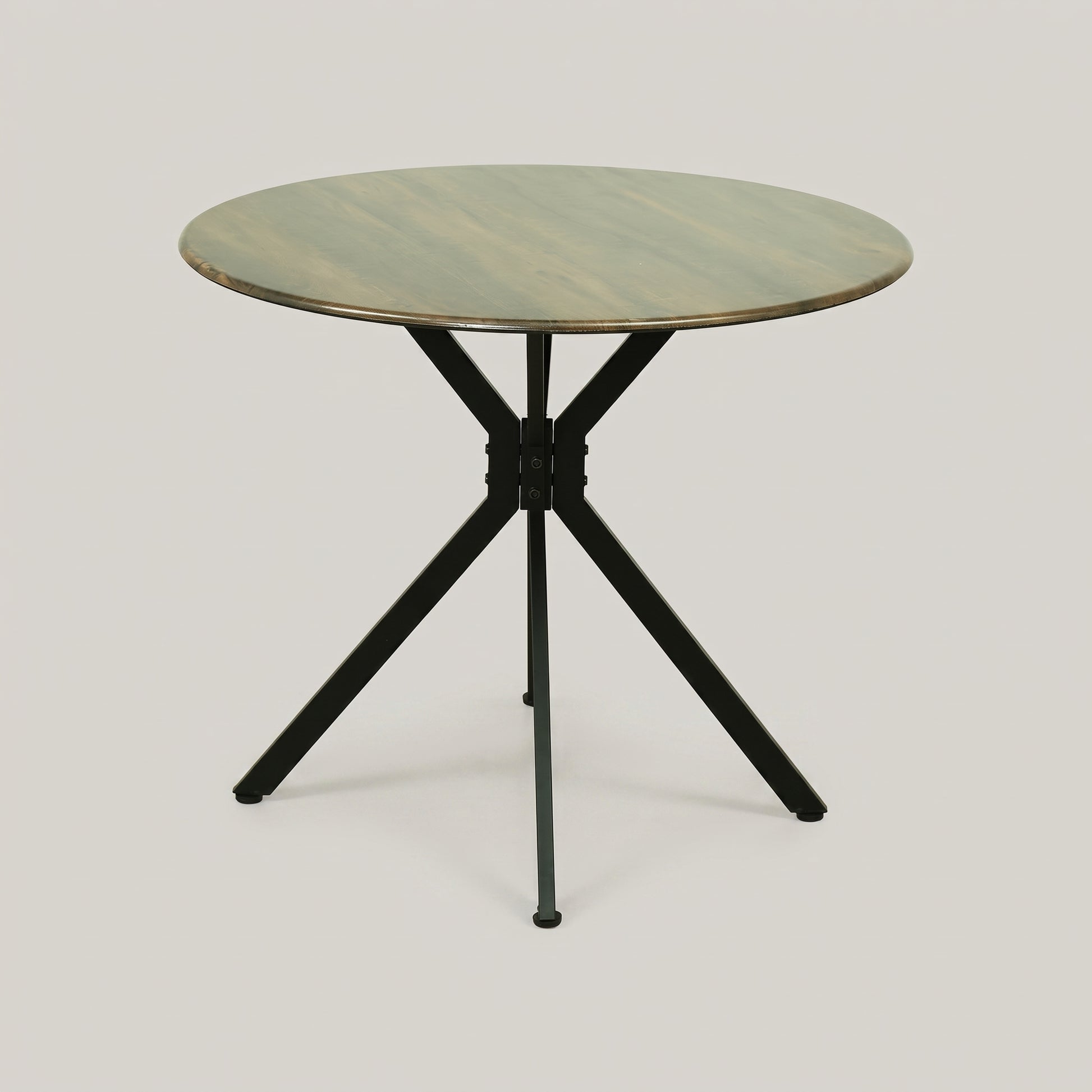 Omaha Round Wood and Metal 4 seater Dining Table by Zodiya-3