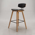 Tarno Black Cushioned Wooden Bar Chair by Zodiya