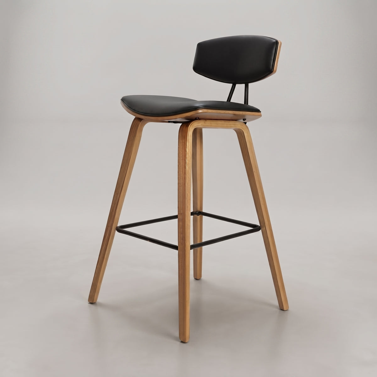 Tarno Black Cushioned Wooden Bar Chair by Zodiya