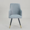 Chic Grey Velvet Dining Arm Chair by Zodiya