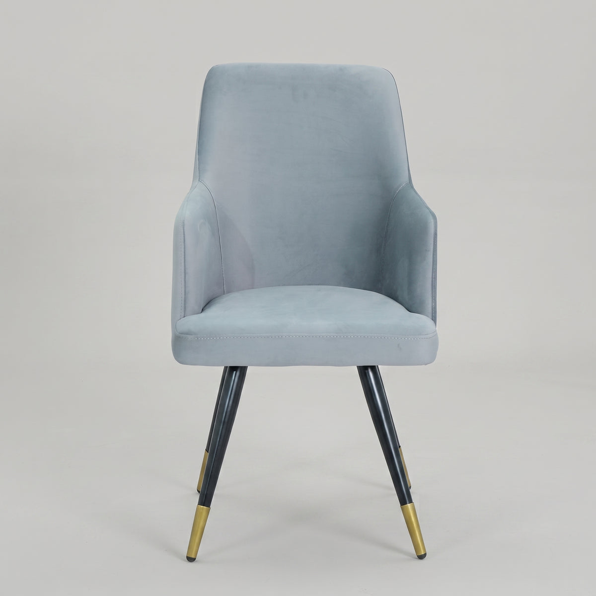 Chic Grey Velvet Dining Arm Chair by Zodiya