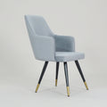 Chic Grey Velvet Dining Arm Chair by Zodiya
