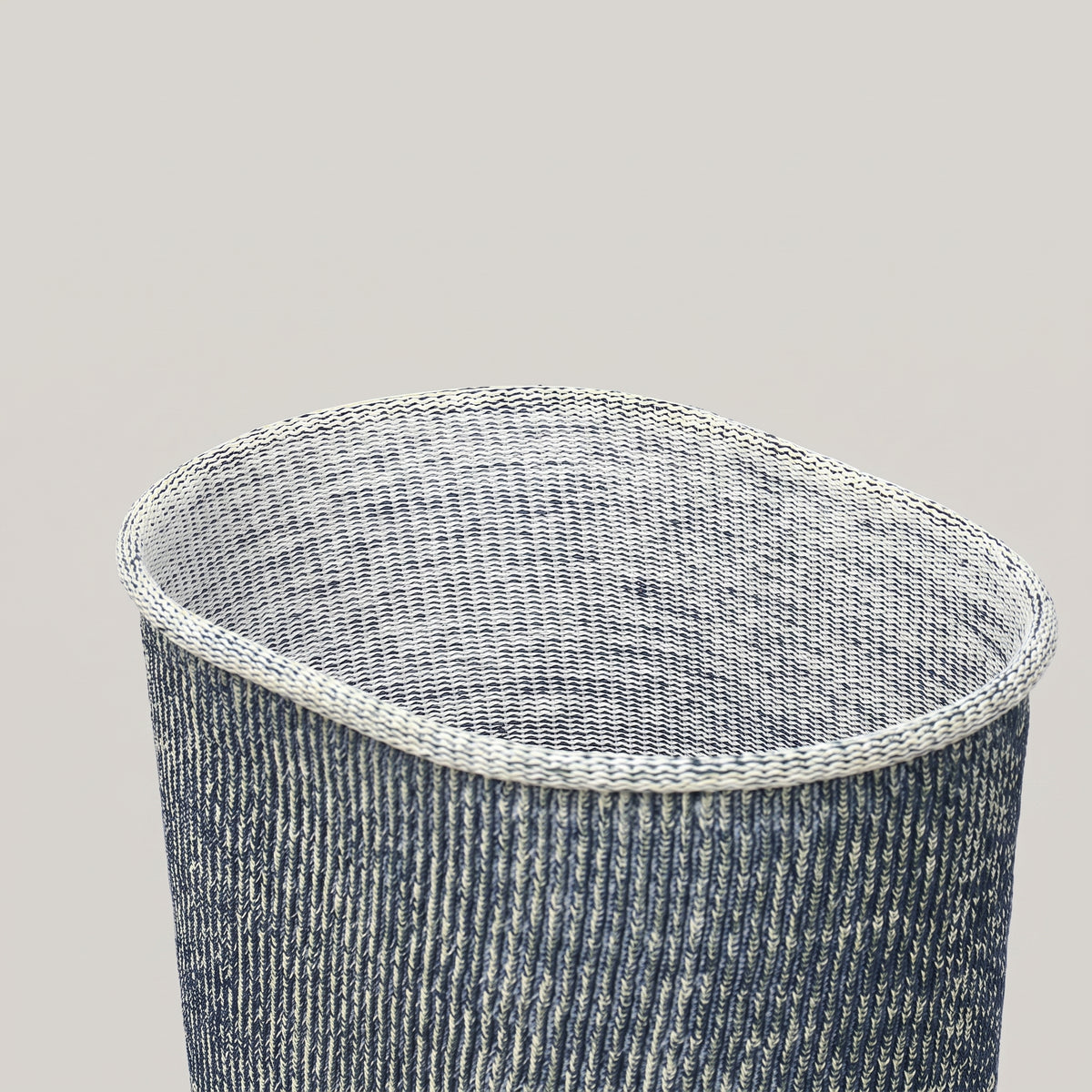 Grey Round Fabric Laundry Basket by Zodiya
