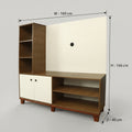 MELFI White Engineered Wood TV Unit with Storage Racks by Zodiya