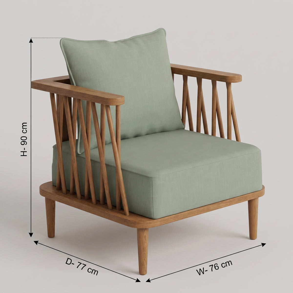 Falcon Green 1 Seater Sofa By Zodiya