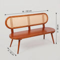 Wooden Bench with Rattan Backrest By Zodiya