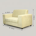 Value Plus Beige Velvet 2 Seater Sofa by Zodiya