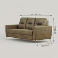 Vive Brown Leather 3 Seater Sofa by Zodiya