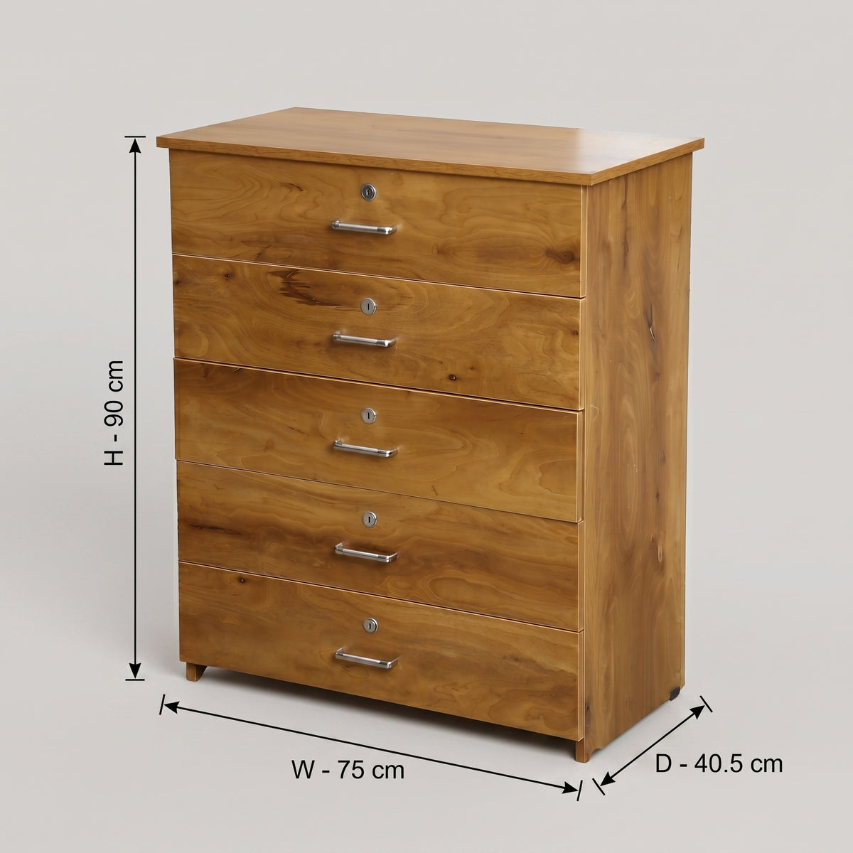 Wooden Chest of 5 Drawers by Zodiya