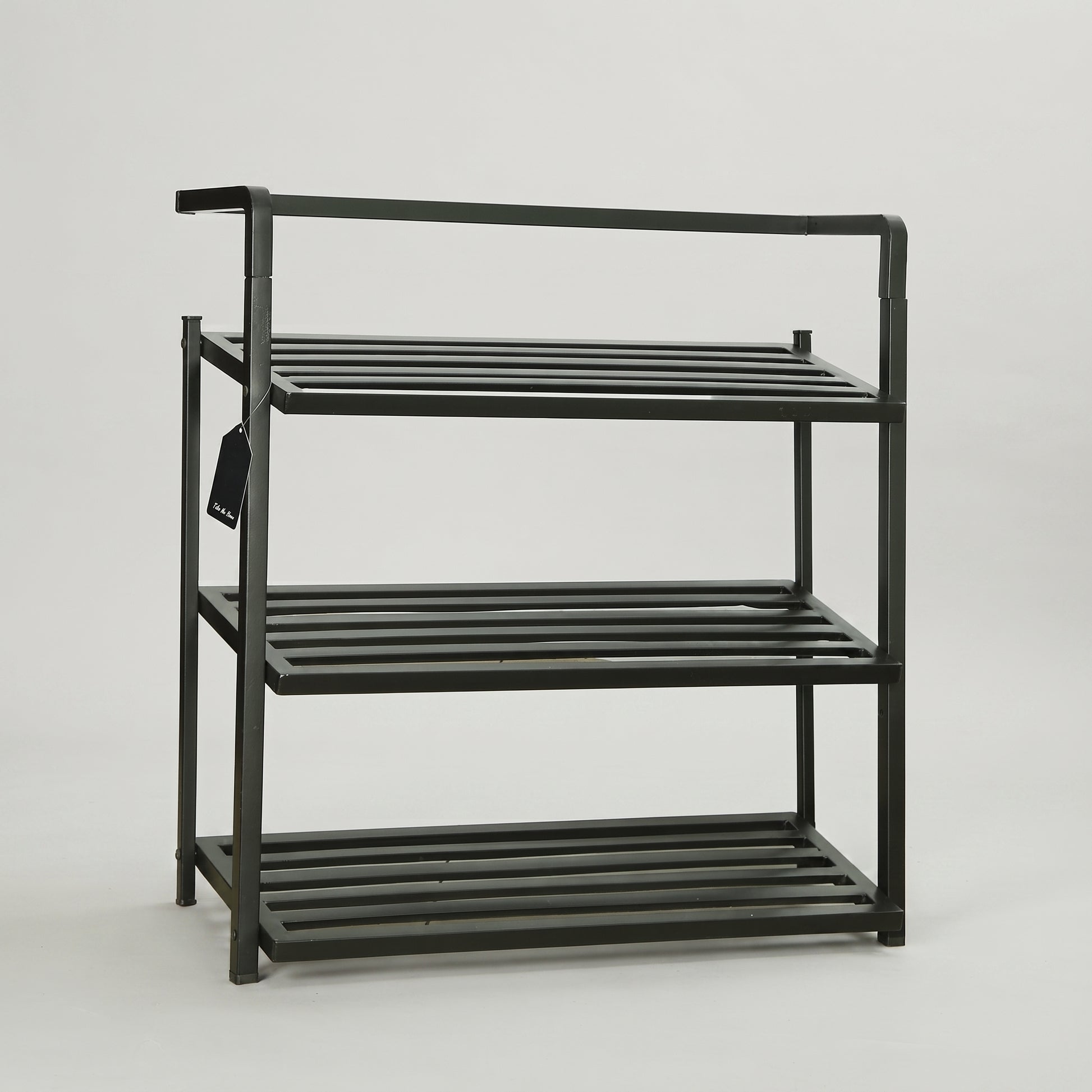 3-Tier Black Metal Shoe Rack Organizer Shelf by Zodiya-4