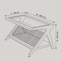 Glasstop Square Rattan Cane Coffee Table By Zodiya