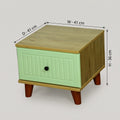 Green Bedside Table with Drawer ( Engineered Wood) by Zodiya
