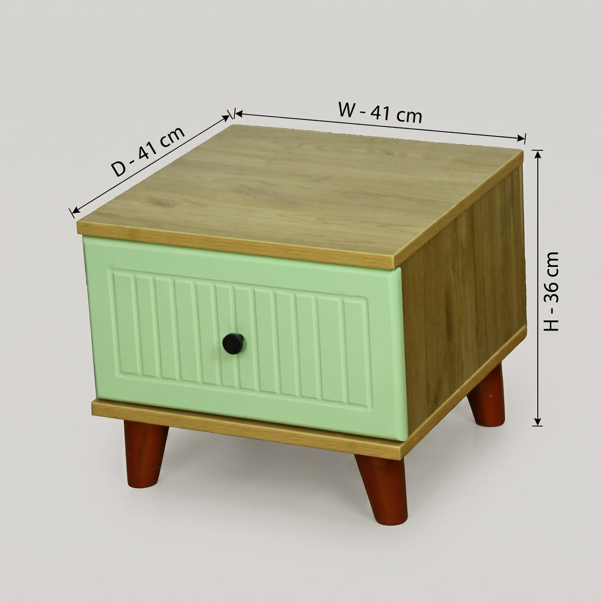 Green Bedside Table with Drawer ( Engineered Wood) by Zodiya