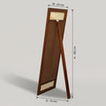 Canevia Wooden Standing Mirror with Rattan Design by Zodiya