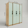 Pista Green 4 Door Wardrobe by Zodiya