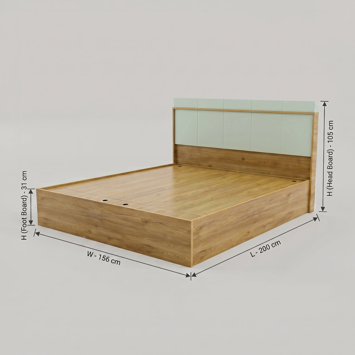 Green Queen Size Platform Bed with Storage by Zodiya