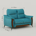 Omega Blue Velvet 2 Seater Sofa by Zodiya