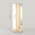 Beige Engineered Wood Tall Dressing Table with Full Length Mirror & Cabinets by Zodiya