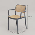 Bravo Grey Rattan Plastic Dining Chair by Zodiya